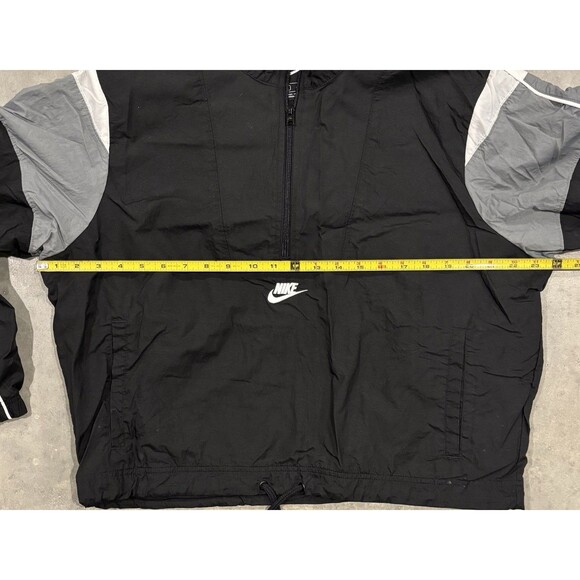 Nike Windbreaker Jacket Womens Small S Black Gray White 1/2 Zip Lined Retro - Picture 3 of 7